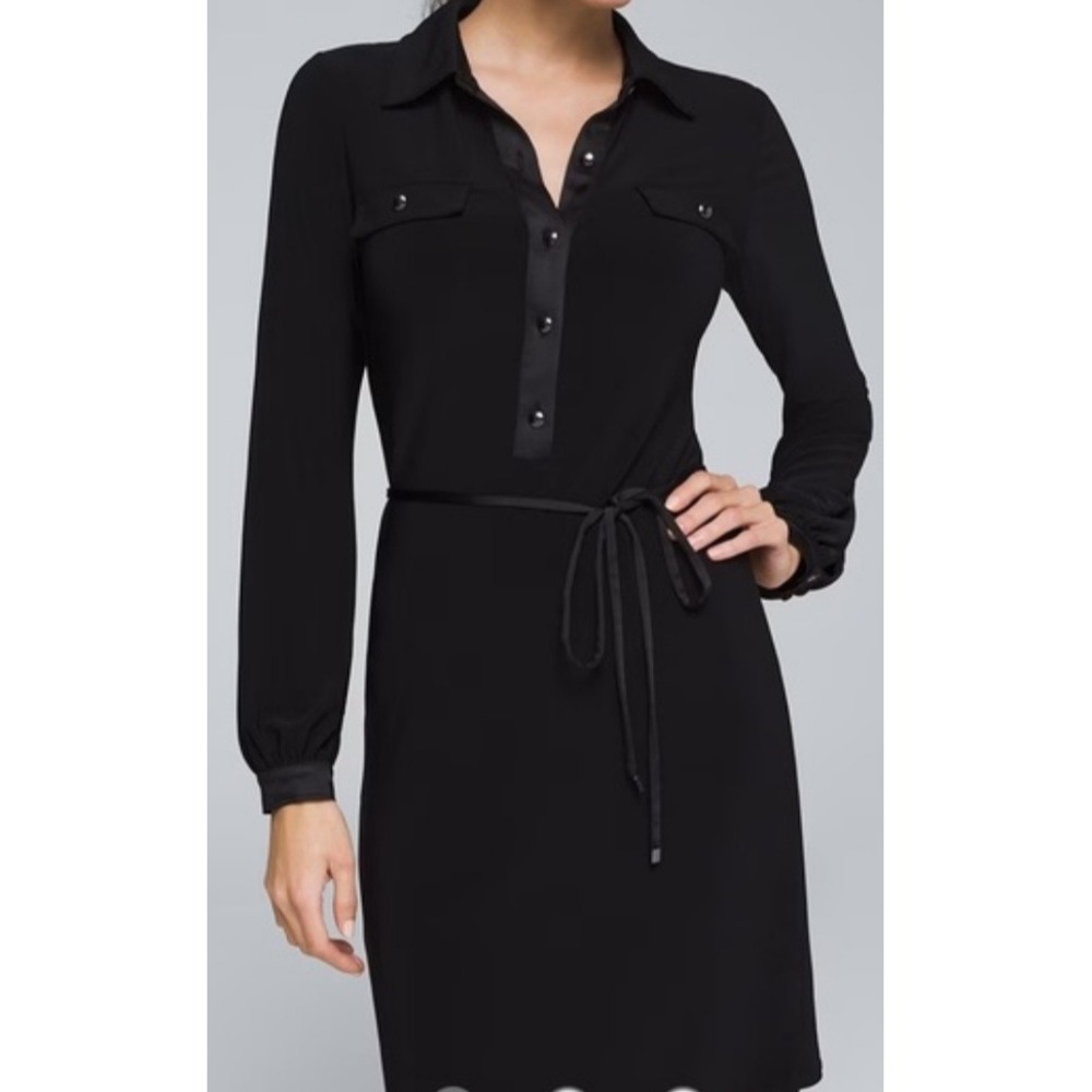 White House Black Market Shirt Dress Black XXS New dark fairy grunge office work